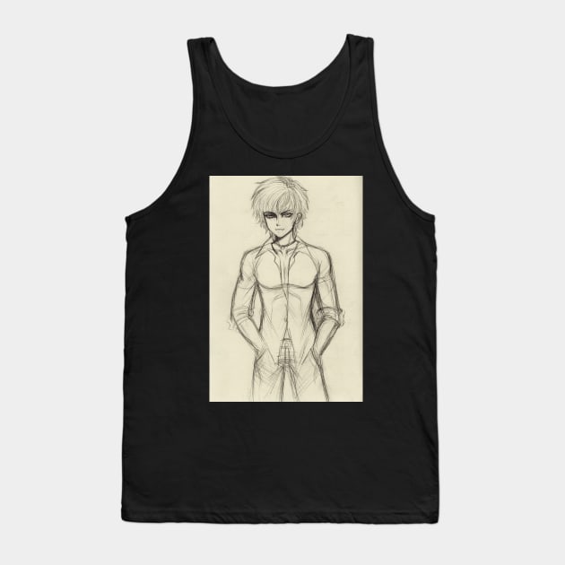 Sketch of a handsome boy Tank Top by alien3287